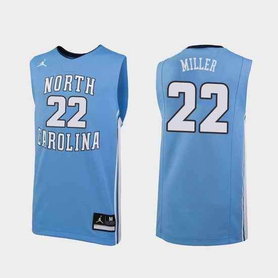 Men North Carolina Tar Heels Walker Miller Carolina Blue Replica College Basketball Jersey